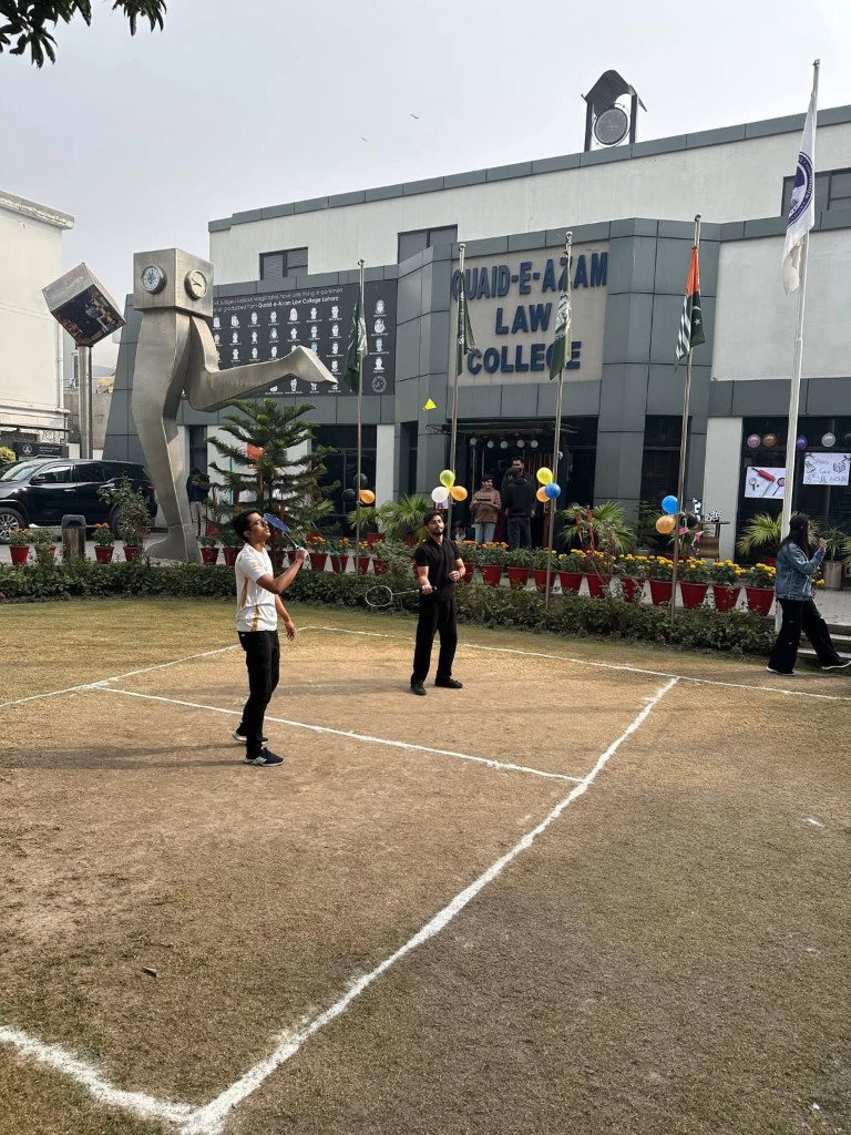 QLC Sports Club badminton on college lawn